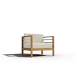 Curated Maison Leon Teak Outdoor Club Chair with Canvas Cushion in White