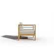 Curated Maison Leon Teak Outdoor Club Chair with Canvas Cushion in White