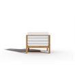 Curated Maison Leon Teak Outdoor Club Chair with White Fabric Cushion