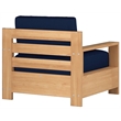 Curated Maison Lothair Teak Outdoor Club Chair with Navy Fabric Cushion