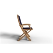 Curated Maison Lucas Teak Outdoor Folding Armchair in Blue Dura-Sling Fabric