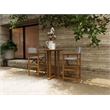 Curated Maison Directeur 3 Pc Square Teak Outdoor Bar Height Dining Set in Taupe