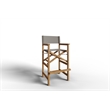 Curated Maison Directeur 3 Pc Square Teak Outdoor Bar Height Dining Set in Taupe