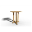 Curated Maison Directeur 3 Pc Square Teak Outdoor Bar Height Dining Set in Black