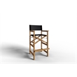 Curated Maison Directeur 3 Pc Square Teak Outdoor Bar Height Dining Set in Black