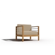 Curated Maison Leon Teak Outdoor Club Chair with Fawn Cushion in Tan