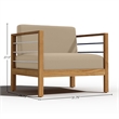 Curated Maison Leon Teak Outdoor Club Chair with Fawn Cushion in Tan
