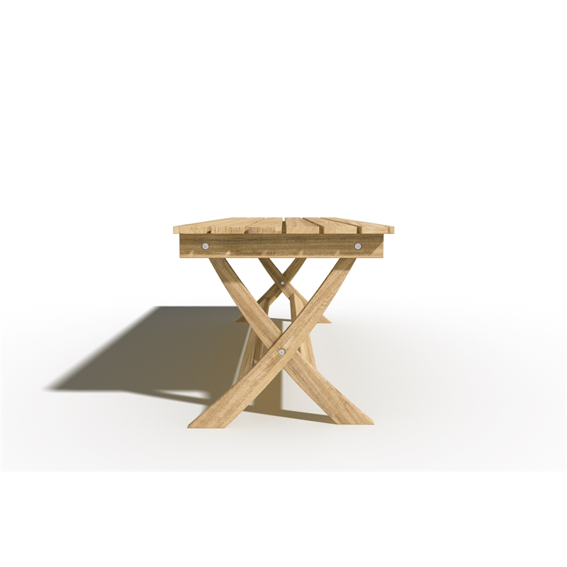 Curated Maison Jacques 3 Person Teak Outdoor Bench in Teak