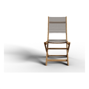 Curated Maison Lucas Teak Outdoor Folding Chair in Taupe