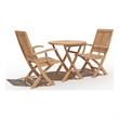 Curated Maison Devon 3 Piece Teak Folding Outdoor Bistro Set with Folding Table