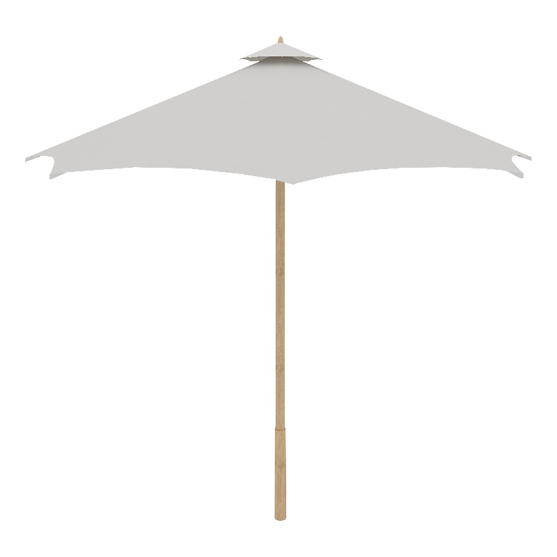 Curated Maison Marche 118 inch Diameter Teak Outdoor Umbrella in White