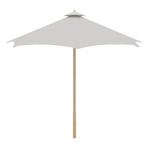 Curated Maison Marche 118 inch Diameter Teak Outdoor Umbrella in White