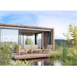 Curated Maison Eliane Teak Club Chair with Canvas Cushion in Charcoal