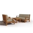 Curated Maison Eliane Teak Club Chair with Fawn Cushion in Forest