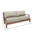 Curated Maison Eliane Teak Deep Seating Outdoor Sofa with Cushion in Tan