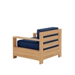 Curated Maison Lothair 4-Pc Teak Outdoor Patio Deep Seating Set w/ Navy Cushions