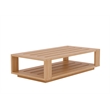 Curated Maison Lothair 4-Pc Teak Outdoor Patio Deep Seating Set w/ Navy Cushions