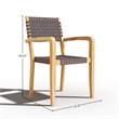 Curated Maison Clairene Teak Outdoor Stacking Armchair in Black (Set of 4)