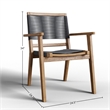 Curated Maison Damien Teak Outdoor Stacking Armchair in Black (Set of 2)