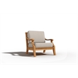 Curated Maison Adrien Teak Deep Seating Outdoor Club Chair with Beige Cushion