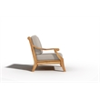 Curated Maison Adrien Teak Deep Seating Outdoor Club Chair with Beige Cushion