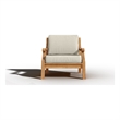 Curated Maison Adrien Teak Deep Seating Outdoor Club Chair in Tan
