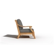 Curated Maison Adrien Teak Deep Seating Outdoor Club Chair with Charcoal Cushion