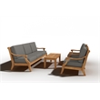 Curated Maison Adrien Teak Deep Seating Outdoor Club Chair with Charcoal Cushion