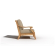 Curated Maison Adrien Teak Deep Seating Outdoor Club Chair with Fawn Cushion