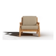 Curated Maison Adrien Teak Deep Seating Outdoor Club Chair with Fawn Cushion