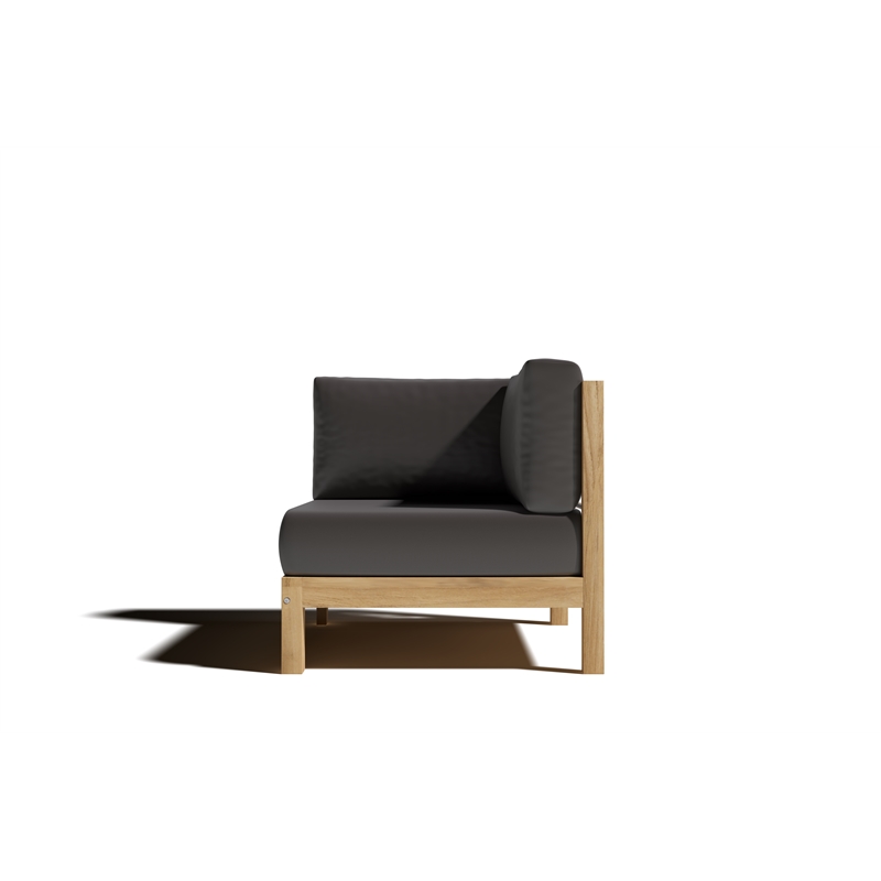 Curated Maison Leon 7-piece Teak Outdoor Sectional Deep Seating Set w/ Charcoal
