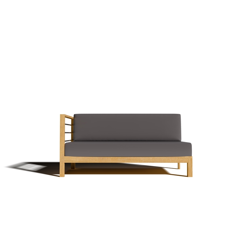 Curated Maison Leon 7-piece Teak Outdoor Sectional Deep Seating Set w/ Charcoal