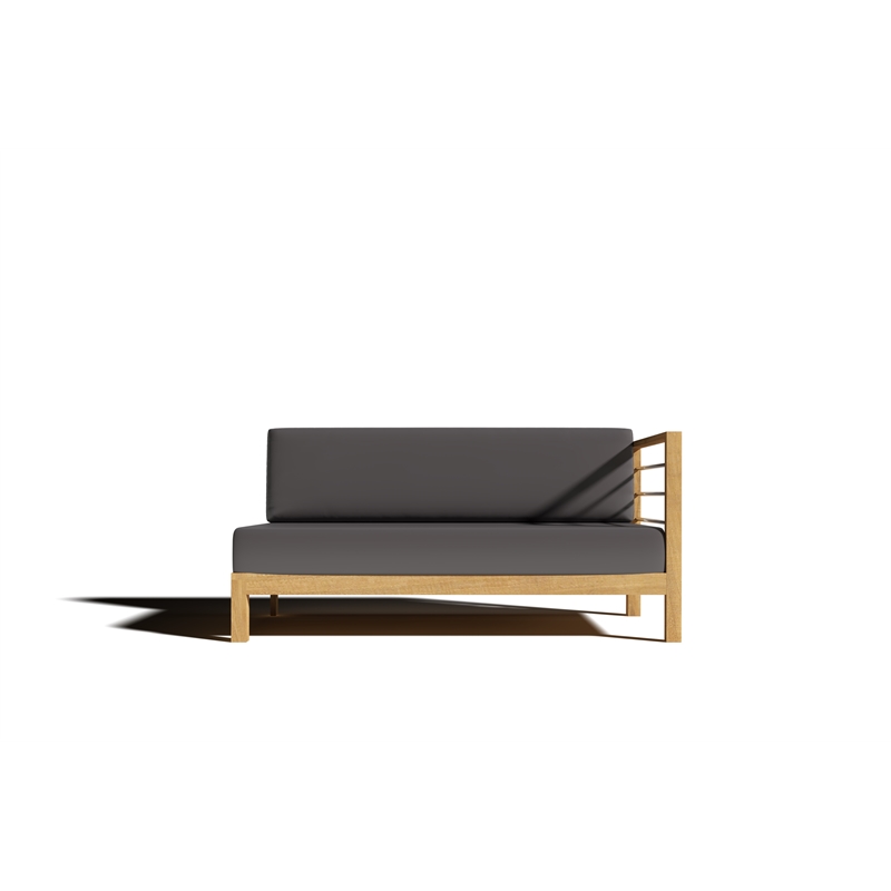 Curated Maison Leon 7-piece Teak Outdoor Sectional Deep Seating Set w/ Charcoal