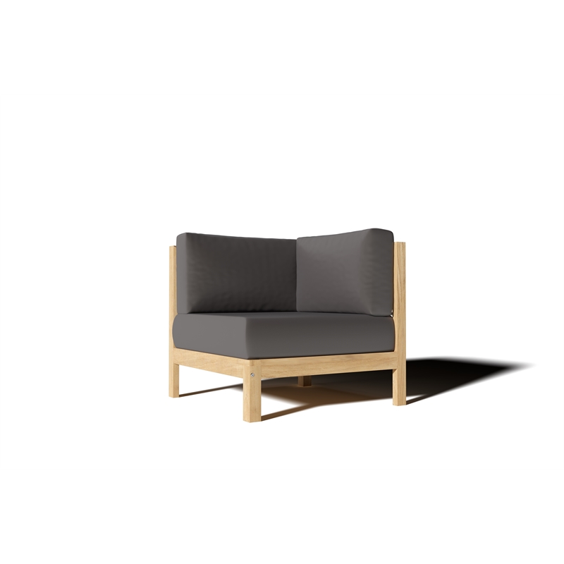 Curated Maison Leon 7-piece Teak Outdoor Sectional Deep Seating Set w/ Charcoal
