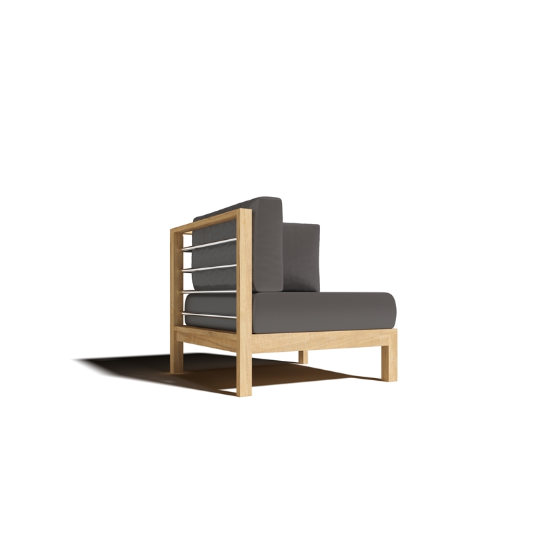Curated Maison Leon 7-piece Teak Outdoor Sectional Deep Seating Set w/ Charcoal