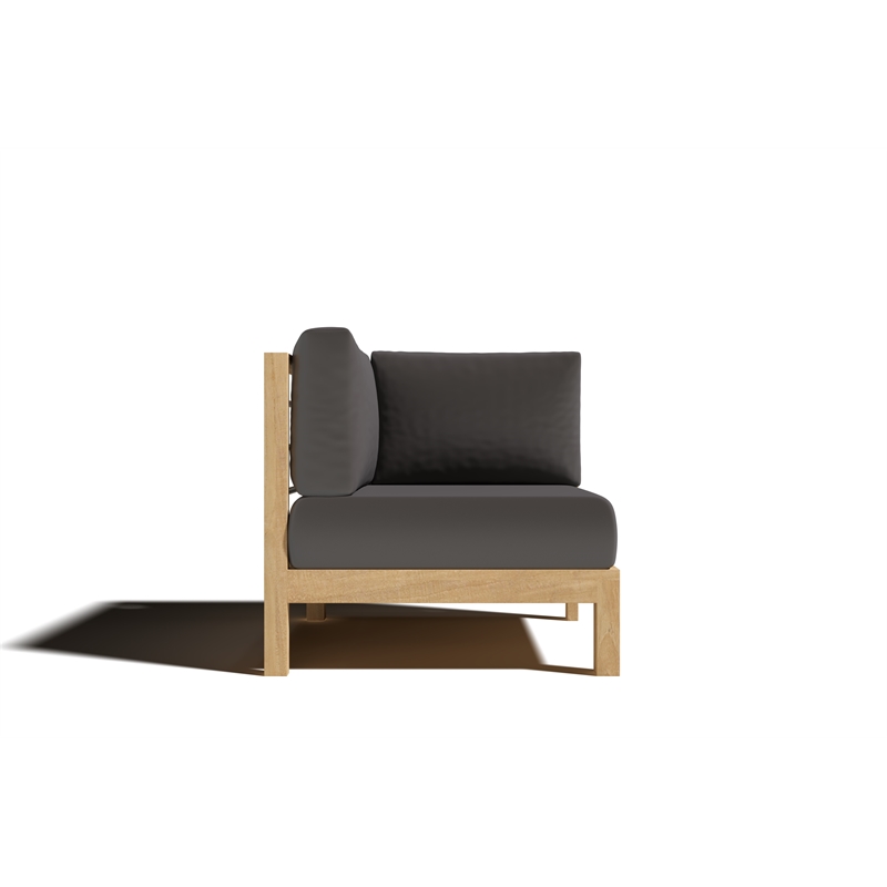 Curated Maison Leon 7-piece Teak Outdoor Sectional Deep Seating Set w/ Charcoal