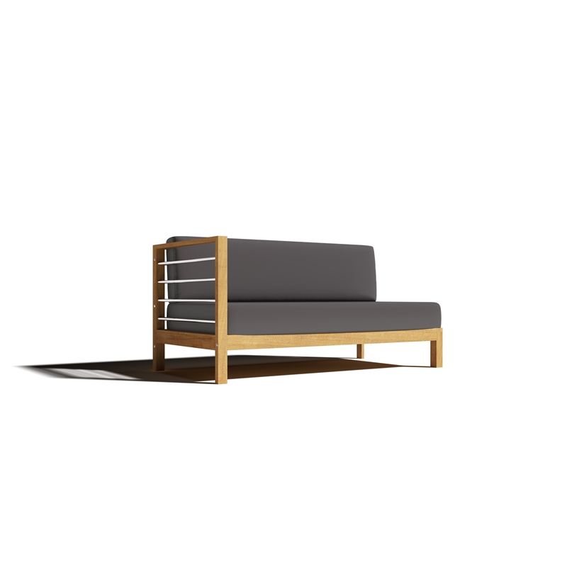 Curated Maison Leon 7-piece Teak Outdoor Sectional Deep Seating Set w/ Charcoal