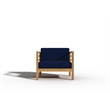 Curated Maison Leon 4-Piece Teak Outdoor Patio Deep Seating Set w/ Navy Cushions