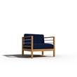 Curated Maison Leon 4-Piece Teak Outdoor Patio Deep Seating Set w/ Navy Cushions