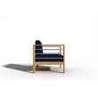 Curated Maison Leon 4-Piece Teak Outdoor Patio Deep Seating Set w/ Navy Cushions