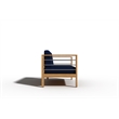 Curated Maison Leon 4-Piece Teak Outdoor Patio Deep Seating Set w/ Navy Cushions