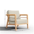 Curated Maison Daniele Teak Deep Seating Outdoor Club Chair in Tan