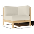 Curated Maison Leon Teak Outdoor Sectional Corner with Canvas Cushion in Tan