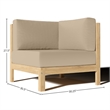 Curated Maison Leon Teak Outdoor Sectional Corner with Fawn Cushion in Camel