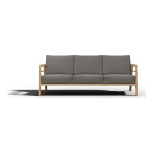 Curated Maison Daniele 86&quot Teak Deep Seating Outdoor Sofa with Charcoal Cushion