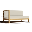 Curated Maison Leon Teak Outdoor Sectional Left Sofa with Canvas Cushion in Tan