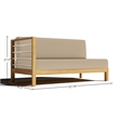 Curated Maison Leon Teak Outdoor Sectional Left Sofa with Fawn Cushion