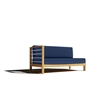 Curated Maison Leon Teak Outdoor Sectional Left Sofa with Navy Cushion