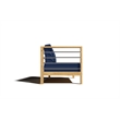 Curated Maison Leon Teak Outdoor Sectional Left Sofa with Navy Cushion