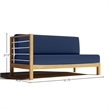 Curated Maison Leon Teak Outdoor Sectional Left Sofa with Navy Cushion